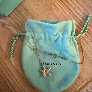 Tiffany & Co. Elsa Peretti Starfish Pendant Necklace 925 Sterling Silver, 16"